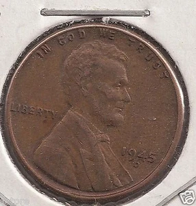 1945 D/D RPM#2 ERROR LICONLN WHEAT CENT 1 PENNY COIN EF - Picture 1 of 2