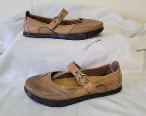 Kalso Earth Damenschuh mandelfarben Leder Rallye negativer Absatz Mary Janes Größe 7,5B - Bild 1 von 16