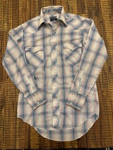 Vintage Wrangler Pearl Snap Shirt 15-33 Cowboy Cut X Long Tails Single Needle - Bild 1 von 13