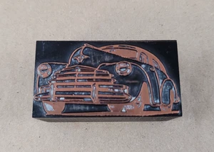 Vintage Wood & Metal Letterpress Print Block 1947 Chevrolet Chevy - Picture 1 of 6