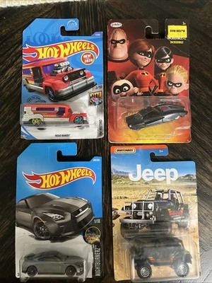 Lot Of 4 Hot Wheels HW METRO ROAD BANDIT/17 Nissan/Jeep/Incredibles 2 - Image 1 of 4
