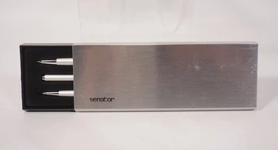 Vintage 3-tlg. Senator Design Schreibset Silberoptik Bleistift Kugelschreiber  - Bild 1 von 4