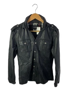 BURBERRY BLACK LABEL Long Sleeve Shirt M Sheep Leather BMP81-601-09 Used - Picture 1 of 6