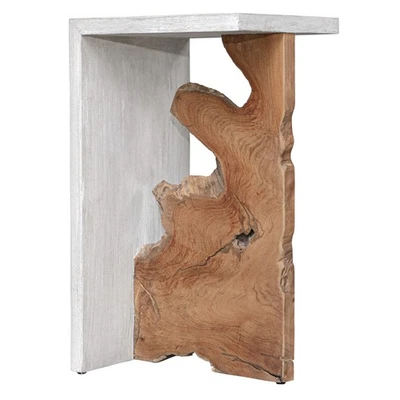 Mesa de acento Uttermost 24006 Intersect 14"W madera de teca - blanca Foto 1 de 4