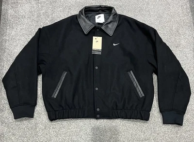 Мужская Nike Sportswear шерсти Varsity куртка - черный - FZ1168 010 - большой (L) - Изображение 1 из 4