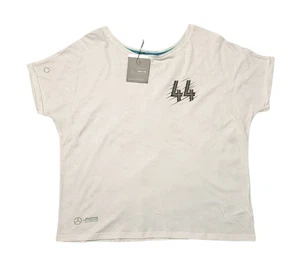 Mercedes Benz AMG Petronas T-Shirt Size L White Lewis Hamilton 44 World Champion - Picture 1 of 14