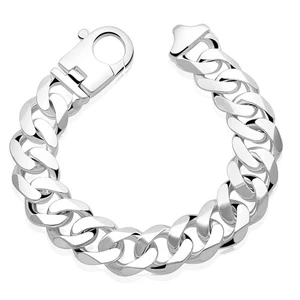 Panzerarmband 20mm 925er Sterlingsilber Massiv Diamantiert Poliert Herren - Bild 1 von 16