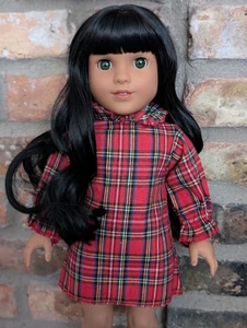 Muñeca Nevelle Personalizada American Girl ÚNICA EN SU CLASE Pelo Negro Ojos Verdes Molde Marie Grace - Imagen 1 de 5