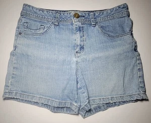 Pantaloncini corti donna St. Johns Bay denim invecchiato blu chiaro elasticizzati taglia 8 - Foto 1 di 13