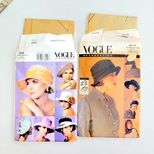 Set of 2 Uncut Vogue Accessories Hats Patterns 628 & 8771 Lola Vintage 90s - Picture 1 of 7