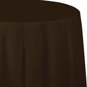 Brown Plastic Round Tablecloth 82" Brown Tableware Decorations Party Supplies