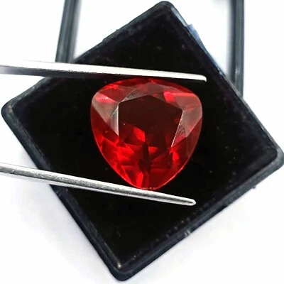 Red Ruby Glass Filled 24-25 Ct Certified Trillion Cut Transparent Gems DSX - Image 1 of 4