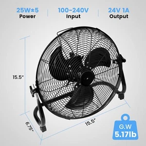 12 Inch Battery Operated Floor Fan Rechargeable Powered Cordless for Outdoor - Picture 1 of 6