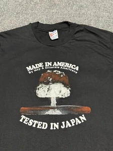 Vintage Made In USA Tested In Japan Offensive Shirt XL Atomic Bomb WW2 - Picture 1 of 7
