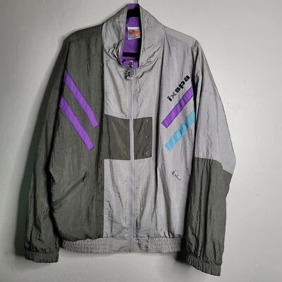 Calça jaqueta moletom ixspa Jamie Sadock tamanho G cinza roxo azul - Imagem 1 de 4