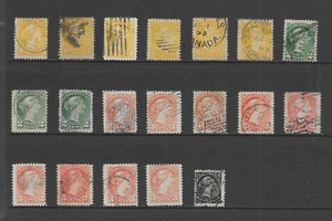CANADA VARIOUS EARLY USED ISSUES 1870 - 1882 - Picture 1 of 2