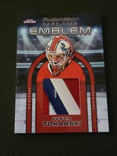 2022 IN THE CREASE DUSTIN TOKARSKI GUE-40 #ed 1/10 GAME USED EMBLEM PATCH 3 COL