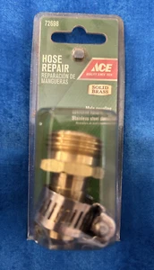 ACE 72698, 5/8" Vollmessing Schlauch Reparatur, Außenkupplung, Edelstahlschelle - Bild 1 von 3
