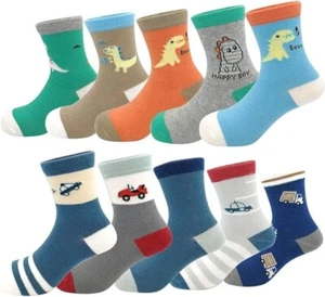 Zumou Toddler Kids Little Boys Fashion Cotton Crew Socks 5/10 Pack / 5 - 7 years - Picture 1 of 6