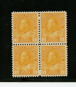 Kanada #105 (C793) 4er Block, King George V, 1¢ orange gelb, postfrisch, CV 240,00 $ - Bild 1 von 2