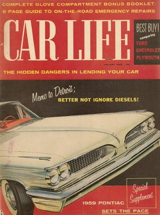CAR LIFE 1959 JAN - PONTIAC SPECIAL, HEINKEL, T'BIRD STYLING* - Image 1 of 1