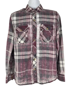 Los Angeles Third & Army 'Laundered Shirt', Maroon /Gray Plaid, Men's Size Small - Picture 1 of 14