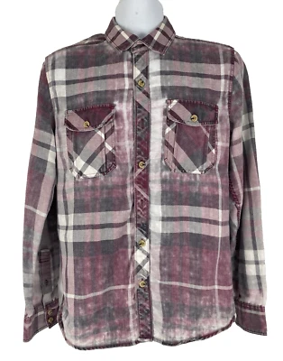 Los Angeles Third & Army 'Laundered Shirt', Maroon /Gray Plaid, Men's Size Small - Image 1 of 4