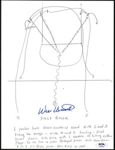 Wes Unseld SIGNED HAND DRAWN PLAY Washington Bullets HOF PSA/DNA AUTOGRAPHED - Picture 1 of 1