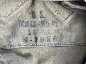 Mochila de equipo de campo militar del ejército de los Estados Unidos de la Segunda Guerra Mundial M1928 bonita 1941 Hudgins - Imagen 1 de 9