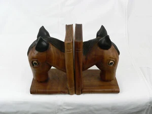 Holzfigur Holz Figur Pferd Hardholz Handarbeit Buchstütze 23 cm groß Pferde. - Bild 1 von 8