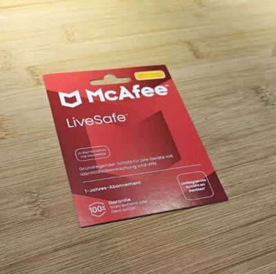 McAfee LiveSafe Unlimited Unbegrenzt 3 5 10 PC Geräte 1 Jahr - Bild 1 von 2