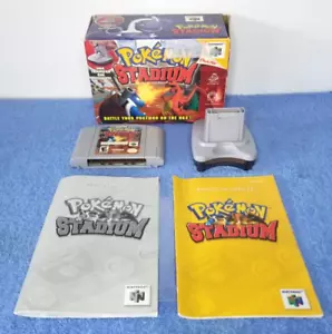Nintendo Pokémon Stadium (N64, 2000) - Box + Manual E/F + Transfer Pak - Picture 1 of 20