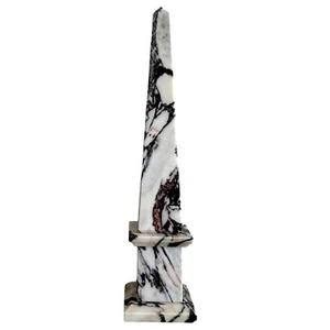 Classic Obelisk In Calacatta Vagli Marble Table Sculpture Home Decor H 25Cm - Picture 1 of 5