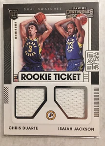 Parche doble boleto de novato Contenders Duarte/Jackson R/C 2021-22 - Imagen 1 de 2