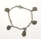 Vintage Catholic Saints Rose Flower Charm Bracelet