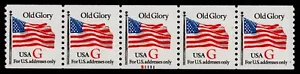 UNITED STATES, SCOTT # 2891, COIL STRIP OF 5 PNC # S1111, RED G OLD GLORY, MNH - Picture 1 of 1