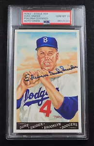 DUKE SNIDER Signed FULL NAME Perez Steele Postcard-HOF-DODGERS-PSA 10 Auto - Picture 1 of 4