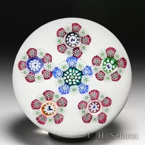 John Deacons (2021) guirnalda circular millefiori y siluetas pisapapeles de vidrio - Imagen 1 de 2