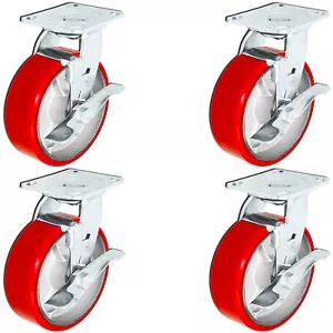 CASTERHQ- 6" X 2" Swivel Caster Set - Heavy Duty - Medium / Large Tool Box Wheel - Picture 1 of 2
