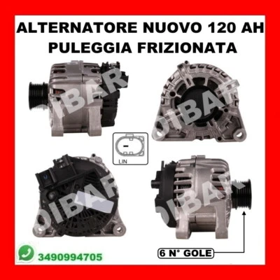 ALTERNATORE NUOVO 120AH FORD C-MAX II 1.6 DA 2010 KW70 CV95 CC1560 T3DA T3DB - Immagine 1 di 2