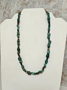 Vintage Navajo Old Pawn Turquoise, Lapis, Coral, Crystal & Sterling 19"Necklace - Picture 1 of 5