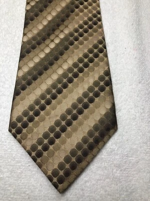 范海森男式领带 BEIGE KHAKI CHARCOAL 灰色 3.75 X 59 全新无标签 — 第 1/4 张图片