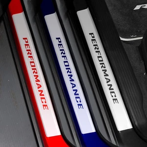 Door Sill Plate Protectors Matte White Vinyl fits Dodge Challenger 2008-2020 - Picture 1 of 2