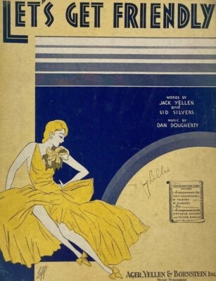 1931 Lets Get Friendly Dougherty Vintage Sheet Music - Image 1 of 4