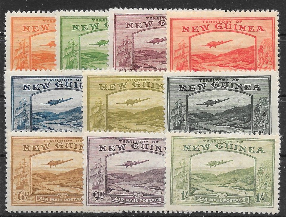 NUEVO GUINEA SG212/21 1939 CORREO AÉREO FRANQUEO CONJUNTO A 1/= MTD COMO NUEVO Foto 1 de 1