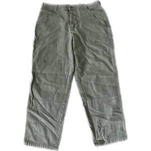 Pantalones LL Bean de Colección Años 90 Exterior Verde Doble Rodilla Lona 38x30 De Colección - Imagen 1 de 5