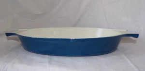 COPCO Denmark Michael Lax Blue LARGE Casserole Baking Dish Cast Iron Enamel 14" - Picture 1 of 21