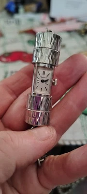 Vintage Bucherer PeekABoo Stainless Steel Manual wind Ladies Pendant Watch Works - Image 1 of 4