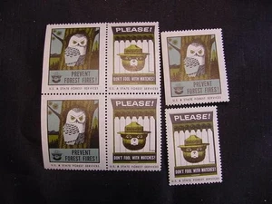 Estampillas póster de Smokey Bear 1964 SBr. 33-34 - Imagen 1 de 1