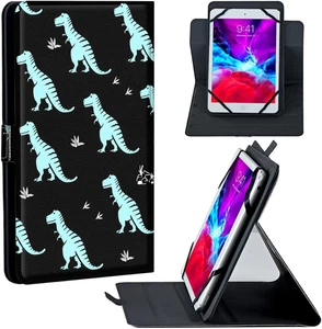 Universal Lightweight Flip Stand Case for Google Pixel 11" Tablet - Blue Dinosau - Picture 1 of 7